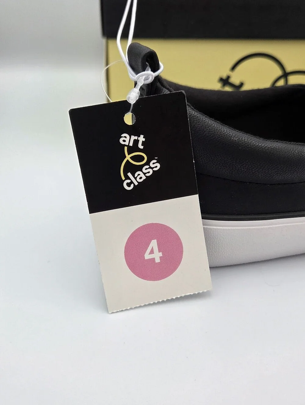 Art Class Girls Black Slip-On Sneakers with Multicolor Studs 4 NIB